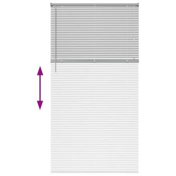 Fenster Jalousie mit Vorhängen Sonstiges Silber 110 x 220 cm Aluminium