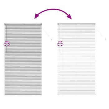 Fenster Jalousie mit Vorhängen Sonstiges Silber 120 x 220 cm Aluminium