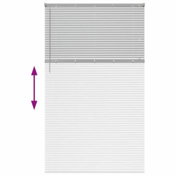 Fenster Jalousie mit Vorhängen Sonstiges Silber 135 x 220 cm Aluminium