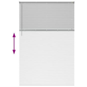 Fenster Jalousie mit Vorhängen Sonstiges Silber 140 x 220 cm Aluminium