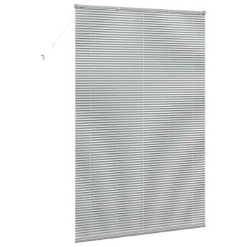Fenster Jalousie mit Vorhängen Sonstiges Silber 140 x 220 cm Aluminium