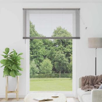 ARDEBO.de - Fenster Jalousie mit Vorhängen Sonstiges Silber 150 x 220 cm Aluminium