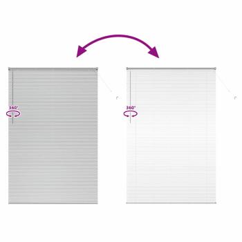 Fenster Jalousie mit Vorhängen Sonstiges Silber 150 x 220 cm Aluminium