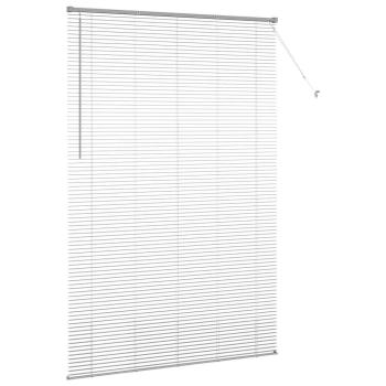 Fenster Jalousie mit Vorhängen Sonstiges Silber 150 x 220 cm Aluminium