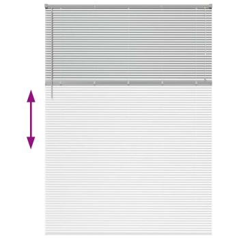 Fenster Jalousie mit Vorhängen Sonstiges Silber 160 x 220 cm Aluminium