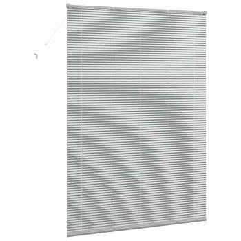 Fenster Jalousie mit Vorhängen Sonstiges Silber 160 x 220 cm Aluminium