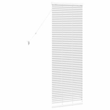 Fenster Jalousie mit Vorhängen Sonstiges Weiß 80 x 130 cm Aluminium