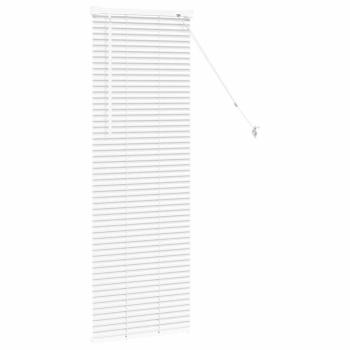 Fenster Jalousie mit Vorhängen Sonstiges Weiß 80 x 130 cm Aluminium