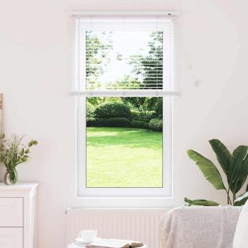 ARDEBO.de - Fenster Jalousie mit Vorhängen Sonstiges Weiß 80 x 130 cm Aluminium