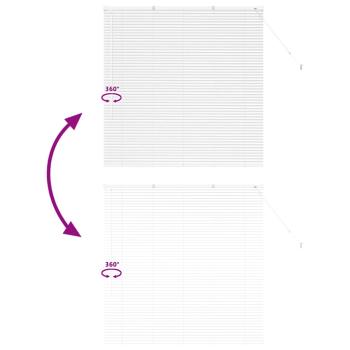 Fenster Jalousie mit Vorhängen Sonstiges Weiß 135 x 130 cm Aluminium