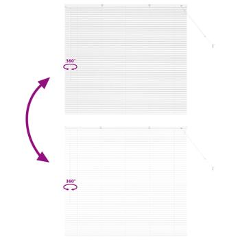 Fenster Jalousie mit Vorhängen Sonstiges Weiß 80 x 130 cm Aluminium