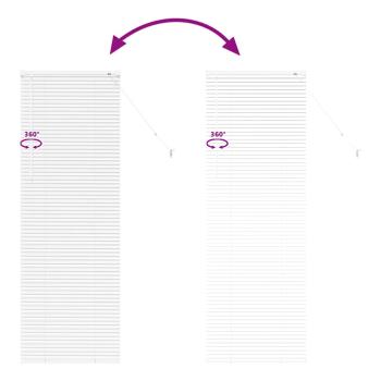 Fenster Jalousie mit Vorhängen Sonstiges Weiß 80 x 130 cm Aluminium