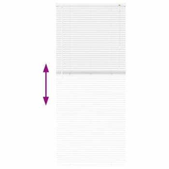 Fenster Jalousie mit Vorhängen Sonstiges Weiß 80 x 175 cm Aluminium