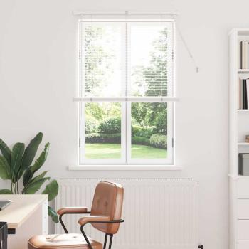 ARDEBO.de - Fenster Jalousie mit Vorhängen Sonstiges Weiß 80 x 130 cm Aluminium