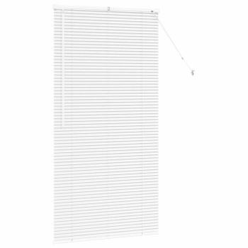 Fenster Jalousie mit Vorhängen Sonstiges Weiß 80 x 130 cm Aluminium