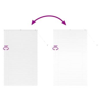 Fenster Jalousie mit Vorhängen Sonstiges Weiß 100 x 175 cm Aluminium