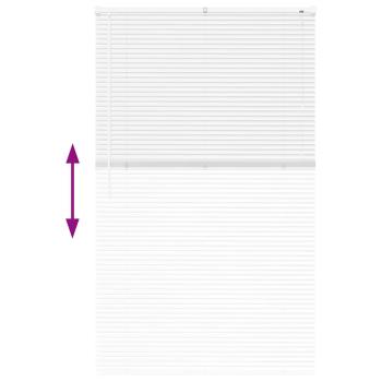 Fenster Jalousie mit Vorhängen Sonstiges Weiß 100 x 175 cm Aluminium