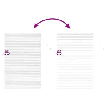 Fenster Jalousie mit Vorhängen Sonstiges Weiß 80 x 130 cm Aluminium