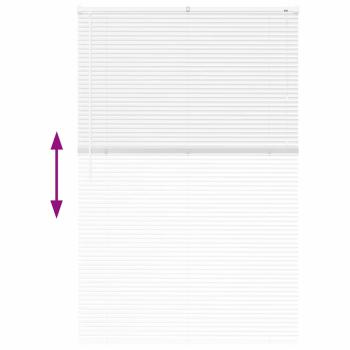 Fenster Jalousie mit Vorhängen Sonstiges Weiß 80 x 130 cm Aluminium