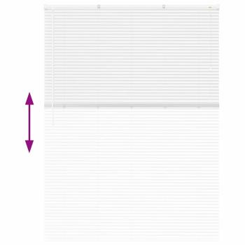 Fenster Jalousie mit Vorhängen Sonstiges Weiß 135 x 175 cm Aluminium