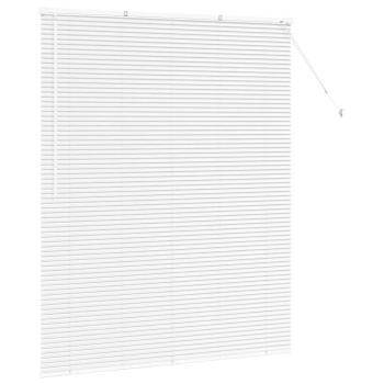 Fenster Jalousie mit Vorhängen Sonstiges Weiß 140 x 175 cm Aluminium