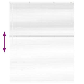 Fenster Jalousie mit Vorhängen Sonstiges Weiß 80 x 130 cm Aluminium