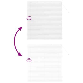 Fenster Jalousie mit Vorhängen Sonstiges Weiß 80 x 130 cm Aluminium