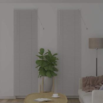 Fenster Jalousie mit Vorhängen Sonstiges Weiß 80 x 130 cm Aluminium