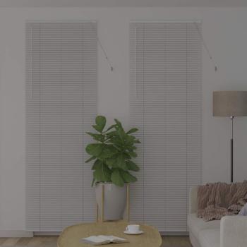 Fenster Jalousie mit Vorhängen Sonstiges Weiß 80 x 130 cm Aluminium