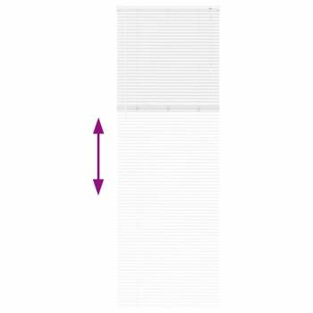 Fenster Jalousie mit Vorhängen Sonstiges Weiß 80 x 220 cm Aluminium