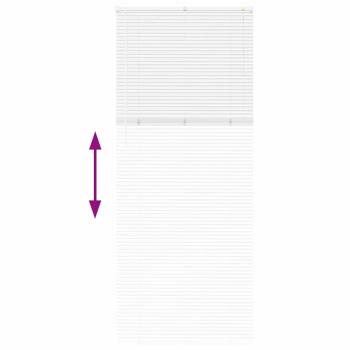 Fenster Jalousie mit Vorhängen Sonstiges Weiß 80 x 130 cm Aluminium