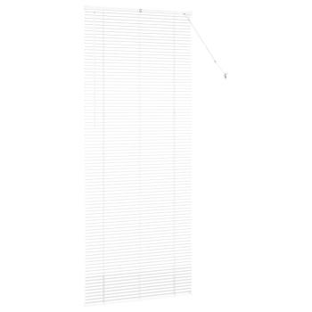 Fenster Jalousie mit Vorhängen Sonstiges Weiß 80 x 130 cm Aluminium