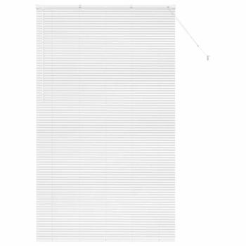 Fenster Jalousie mit Vorhängen Sonstiges Weiß 80 x 130 cm Aluminium