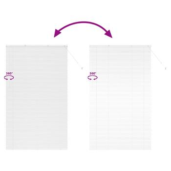 Fenster Jalousie mit Vorhängen Sonstiges Weiß 80 x 130 cm Aluminium