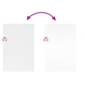 Fenster Jalousie mit Vorhängen Sonstiges Weiß 140 x 220 cm Aluminium