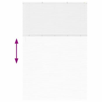 Fenster Jalousie mit Vorhängen Sonstiges Weiß 140 x 220 cm Aluminium