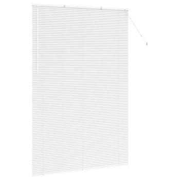Fenster Jalousie mit Vorhängen Sonstiges Weiß 150 x 220 cm Aluminium