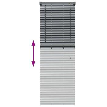 Fenster Jalousie mit Vorhängen Sonstiges Dunkelgrau 80 x 130 cm Aluminium