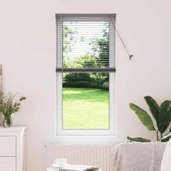 ARDEBO.de - Fenster Jalousie mit Vorhängen Sonstiges Dunkelgrau 60 x 130 cm Aluminium