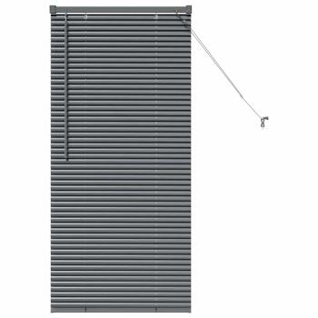 Fenster Jalousie mit Vorhängen Sonstiges Dunkelgrau 60 x 130 cm Aluminium