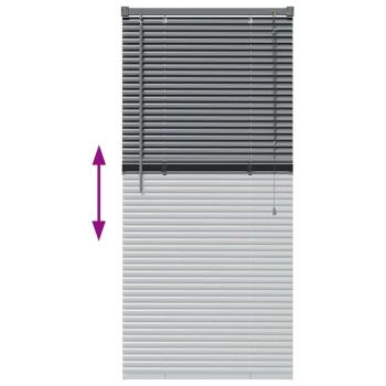 Fenster Jalousie mit Vorhängen Sonstiges Dunkelgrau 60 x 130 cm Aluminium
