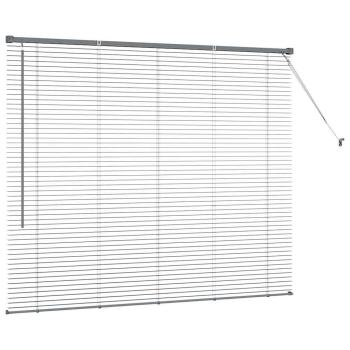 Fenster Jalousie mit Vorhängen Sonstiges Dunkelgrau 80 x 130 cm Aluminium