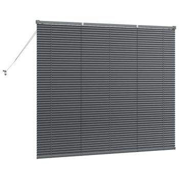 Fenster Jalousie mit Vorhängen Sonstiges Dunkelgrau 80 x 130 cm Aluminium