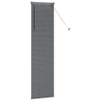 Fenster Jalousie mit Vorhängen Sonstiges Dunkelgrau 80 x 130 cm Aluminium