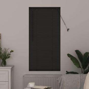 Fenster Jalousie mit Vorhängen Sonstiges Dunkelgrau 80 x 130 cm Aluminium