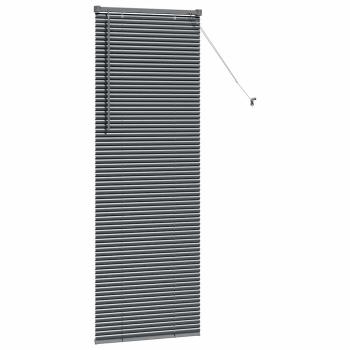 Fenster Jalousie mit Vorhängen Sonstiges Dunkelgrau 80 x 130 cm Aluminium
