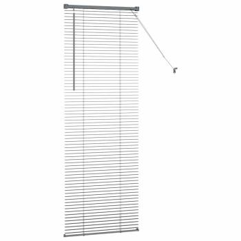 Fenster Jalousie mit Vorhängen Sonstiges Dunkelgrau 80 x 130 cm Aluminium