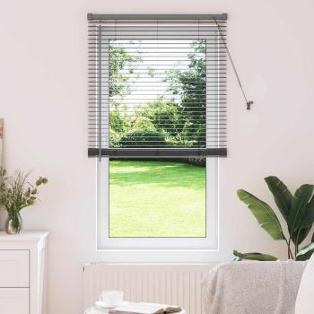 ARDEBO.de - Fenster Jalousie mit Vorhängen Sonstiges Dunkelgrau 80 x 130 cm Aluminium