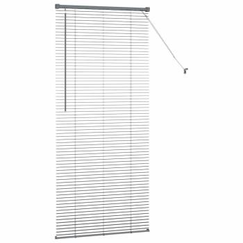 Fenster Jalousie mit Vorhängen Sonstiges Dunkelgrau 80 x 130 cm Aluminium