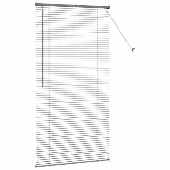 Fenster Jalousie mit Vorhängen Sonstiges Dunkelgrau 80 x 130 cm Aluminium